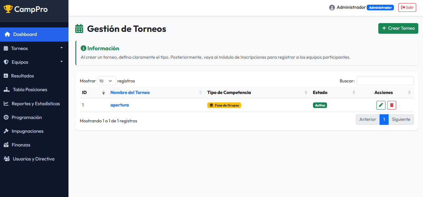 Gestión de Torneos