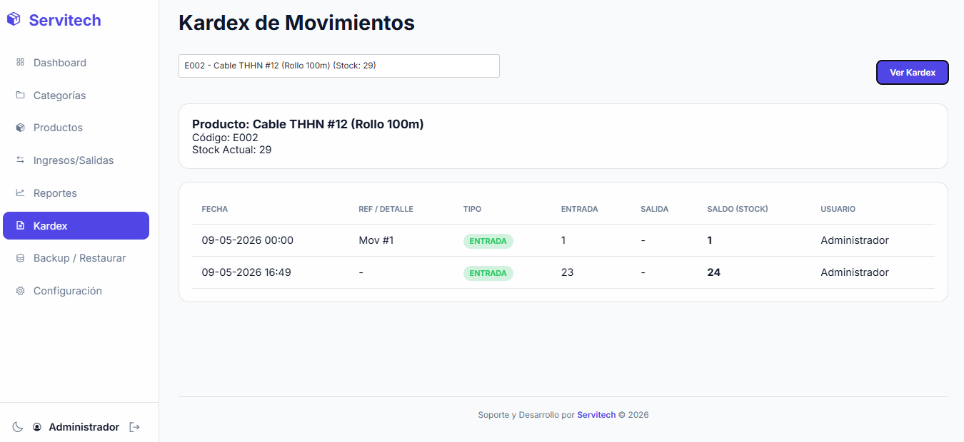 Kardex de Movimientos